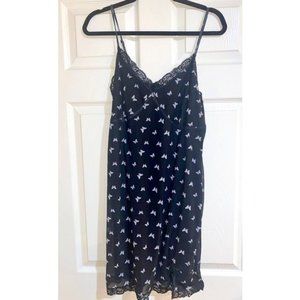 Y2K Black Butterfly Sleeveless Lace Trim Mesh Bodycon Dress Wild Fable